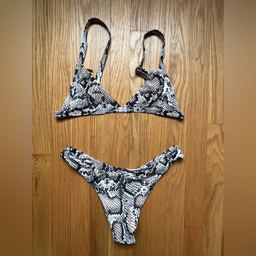 Snakeskin Triangle Swimsuit